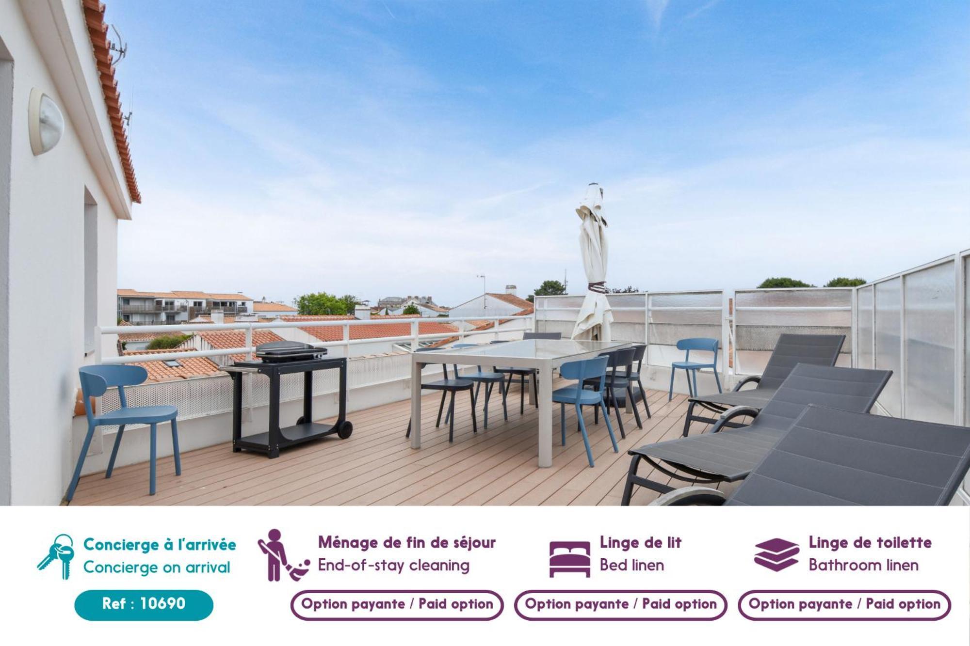 Appart Pour 8 Au Coeur De Noirmoutier - Terrasse Exterior foto